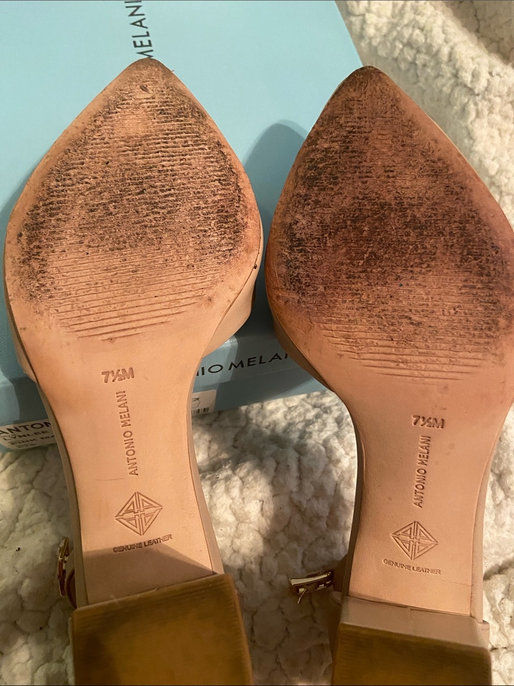 ANTONIO MELANI Pink Marble Block Heel Ankle Strap Pumps - Picture 12 of 16